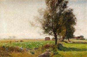 Wilgen en kaal veld, motief uit Viby